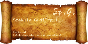 Szekula Györgyi névjegykártya